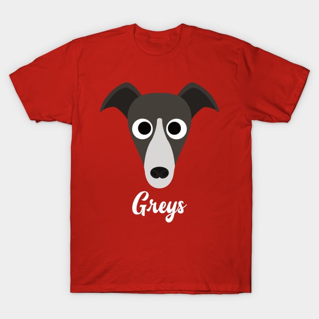 Greys - Greyhound T-Shirt by DoggyStyles